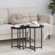 vidaXL Sidobordsset 2 pcs Svart ek 50 x 50 x 50 cm