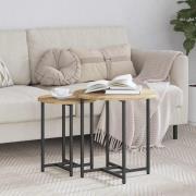vidaXL Sidobordsset 2 pcs Artisan Ek och Svart 50 x 50 x 50 cm