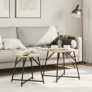 vidaXL Sidobordsset 2 pcs Sonoma Ek och Svart