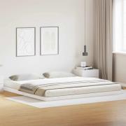 vidaXL Sängram Vit 200 x 220 cm Massiv furu