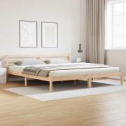 vidaXL Sängram med huvudgavel Brun 215,5 x 185,5 x 69,5 cm Massiv furu
