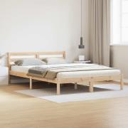 vidaXL Sängram med huvudgavel Brun 225,5 x 145,5 x 69,5 cm Massiv furu