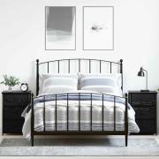 vidaXL Nattduksbord med låda 2 pcs Svart Ek 40 x 36 x 60 cm