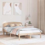 vidaXL Sängram med huvudgavel Naturfärg 120 x 190 cm Massiv furu