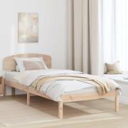vidaXL Sängram med huvudgavel Naturfärg 75 x 190 cm Massiv furu
