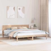 vidaXL Sängram Brun 200 x 200 cm Massivt tallträ