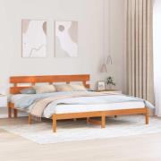 vidaXL Sängram Brun 180 x 200 cm Massivt tallträ