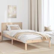 vidaXL Sängram Brun 90 x 190 cm Massivt tallträ