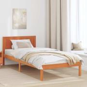 vidaXL Sängram Brun 90 x 190 cm Massivt tallträ