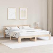 vidaXL Sängram med huvudgavel Naturfärg 180 x 200 cm Massiv furu