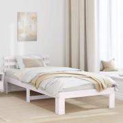 vidaXL Sängram med huvudgavel Vit 80 x 200 cm Massiv furu