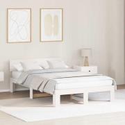 vidaXL Sängram med huvudgavel Vit 120 x 190 cm Massiv furu