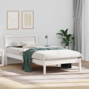 vidaXL Sängram med huvudgavel Vit 100 x 200 cm Massiv furu