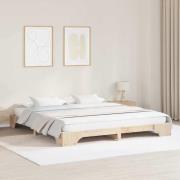 vidaXL Sängram Naturfärg 200 x 200 cm Massiv furu