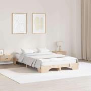 vidaXL Sängram Naturfärg 120 x 200 cm Massiv furu