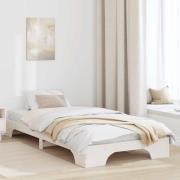 vidaXL Sängram Vit 75 x 190 cm Massiv furu