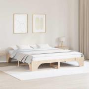 vidaXL Sängram Naturfärg 180 x 200 cm Massiv furu