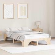 vidaXL Sängram Naturfärg 140 x 190 cm Massiv furu