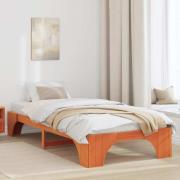 vidaXL Sängram Vaxbrun 90 x 190 cm Massiv furu
