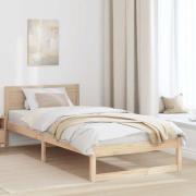 vidaXL Sängram med huvudgavel Naturfärg 80 x 200 cm Massiv furu