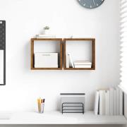 vidaXL Vägg hyllor med hylla Väggmonterad Gammalt trä Konstruerat trä