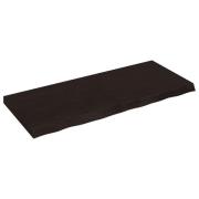 vidaXL Vägghylla mörkbrun 120x50x(2-6) cm behandlad massiv ek