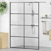 vidaXL Duschvägg med klart ESG-glas 140x195 cm svart