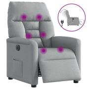 vidaXL Elektrisk massagefåtölj ljusgrå tyg