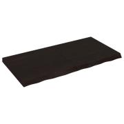 vidaXL Vägghylla mörkbrun 120x60x(2-6) cm behandlad massiv ek