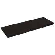 vidaXL Vägghylla mörkbrun 140x50x(2-6) cm behandlad massiv ek