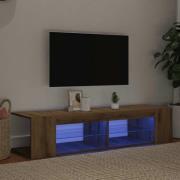 vidaXL TV-bänk med LED-lampor artisan ek 135x39x30 cm konstruerat trä