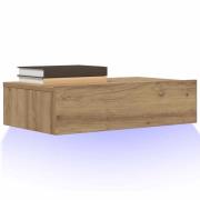 vidaXL Tv-bänk med LED-belysning artisan ek 60x35x15,5 cm