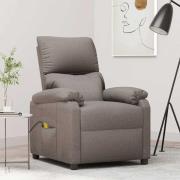 vidaXL Massagefåtölj taupe tyg