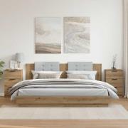 vidaXL Sängbord 2 st artisan ek 40x36x65 cm konstruerat trä