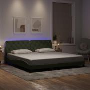 vidaXL Bed Frame with LED without Mattress Light Grey 200x200 cm Velve...