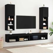 vidaXL TV-skåp 2 pcs Svart 30.5 x 30 x 102 cm Konstruerat trä