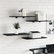 vidaXL Hyllplan - 4-pack i Svart Ek, 60x30x1,5 cm, gjorda av MDF