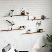 vidaXL Bokhylla Bräda med hylla 4 pcs Brun 100 x 40 x 1.5cm Spånskiva