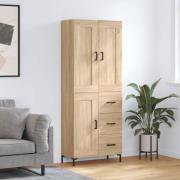 vidaXL Högskåp sonoma-ek 69,5x34x180 cm konstruerat trä