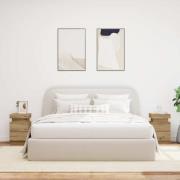 vidaXL Sängbord med LED 2 st ek 35x39x55 cm konstruerat trä