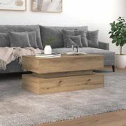 vidaXL Soffbord med LED ek 90x50x40 cm