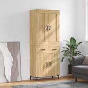vidaXL Högskåp sonoma-ek 69,5x34x180 cm konstruerat trä