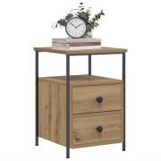 vidaXL Sängbord 2 st artisan ek 34x35,5x50 cm konstruerat trä