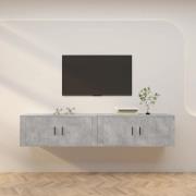 vidaXL Väggmonterade tv-skåp 2 st betonggrå 100x34,5x40 cm