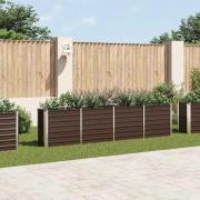 vidaXL Odlingslåda 320x40x77 cm galvaniserat stål brun