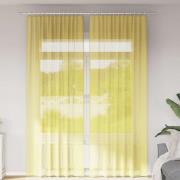vidaXL Voile gardiner med stångfickor 2 st gul