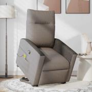 vidaXL Massagefåtölj med uppresningshjälp taupe tyg