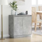 vidaXL Skänk med hylla Betonggrå 71 x 34.5 x 75 cm Konstruerat trä