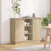 vidaXL Sideboard med hylla Sonoma-ek 90 x 32 x 75 cm Konstruerat trä