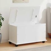 vidaXL Förvaringskista på hjul vit ALTA 73x39,5x43 cm massiv furu